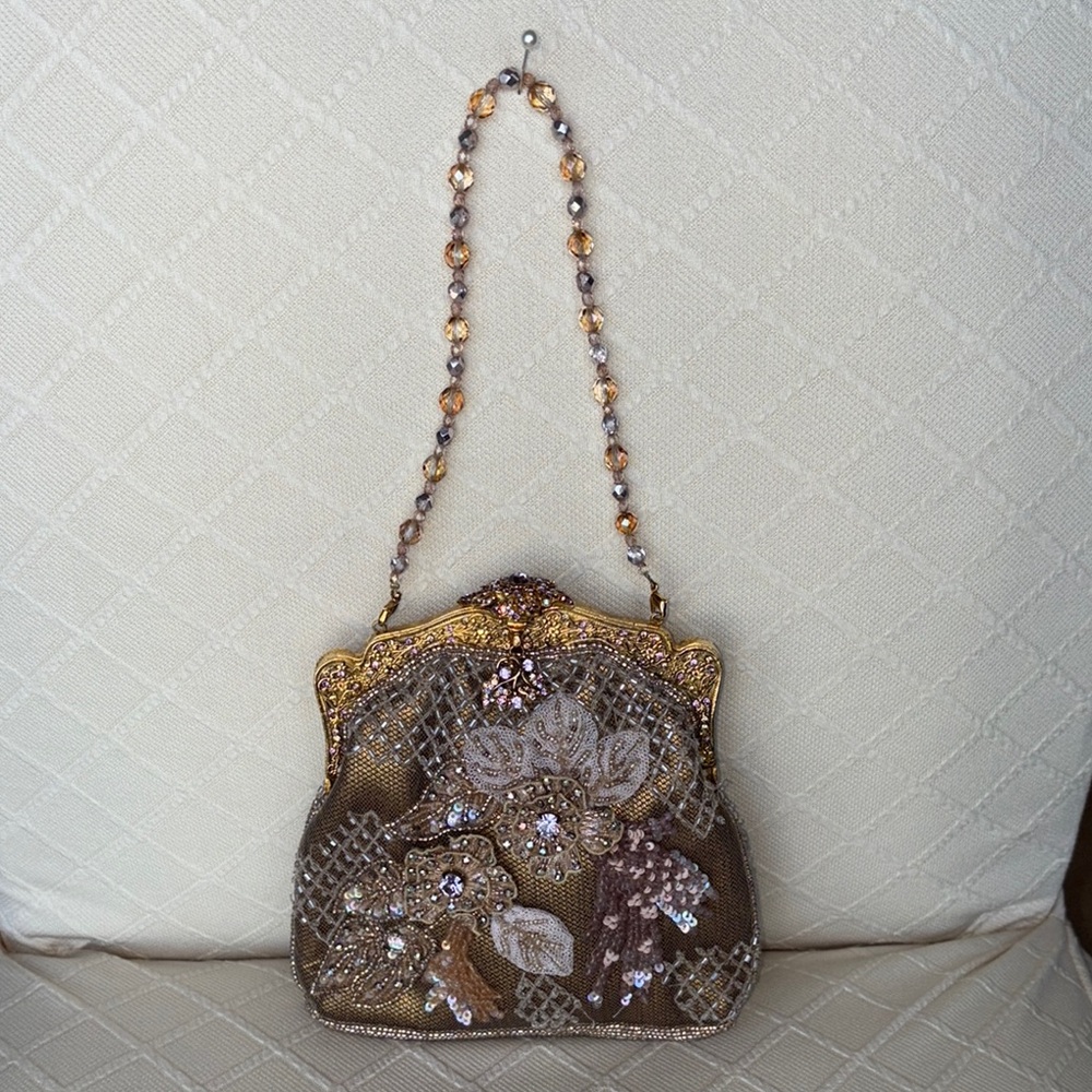 Larissa Barrera Gold, Bronze and Pink Beaded Women's Bag